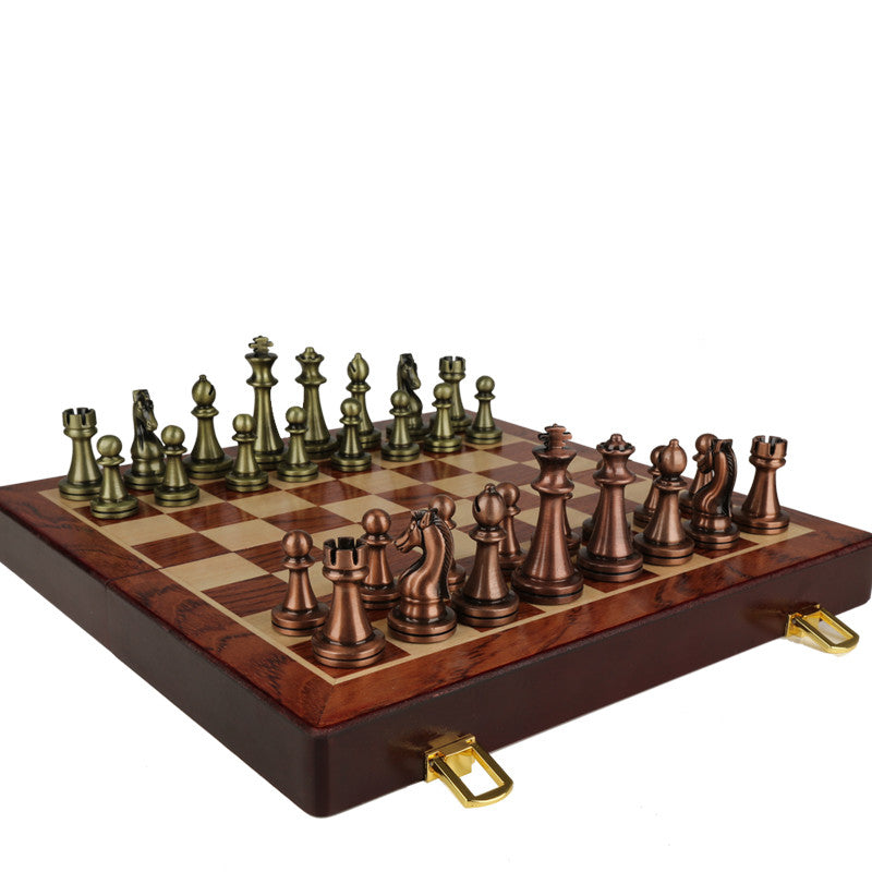 Chess Premium Gift Box Metal Bronze Children'S Folding