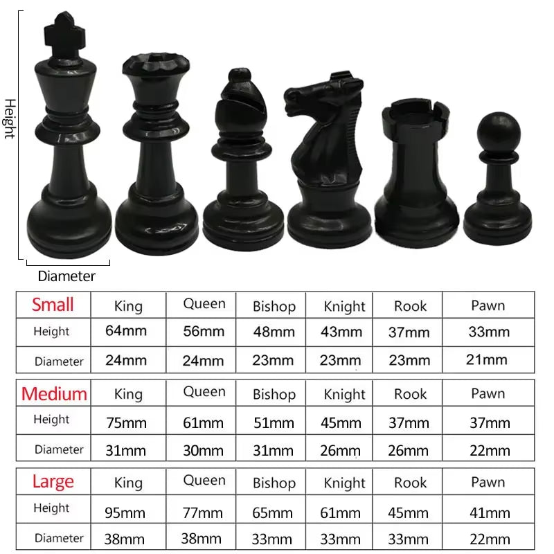 Luxury 32 Chess Pieces High Quality Chess Game King High 64Mm 77Mm 97Mm Ajedrez Medieval Chess Set Kids Toys Playing Game
