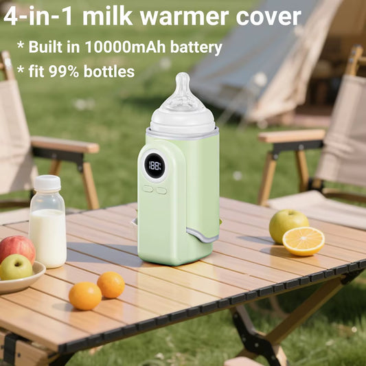 Portable USB Baby Bottle Warmer Cover Rechargeable 10000Mah 37-55℃Ajustable Outdoor Wireless Breastmilk Water Bottle Heater Bag