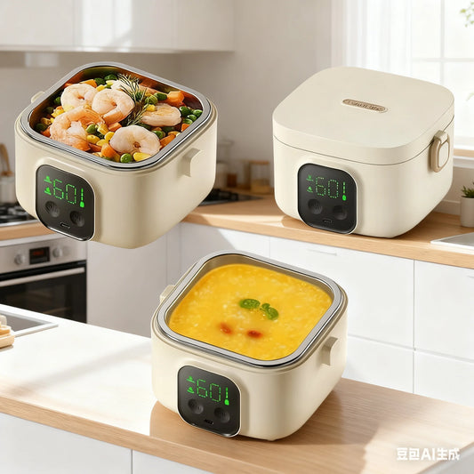Portable Smart Constant Temperature Lunch Box Large Capacity Rechargeable Large Screen Display Electric Heating Lunch Box