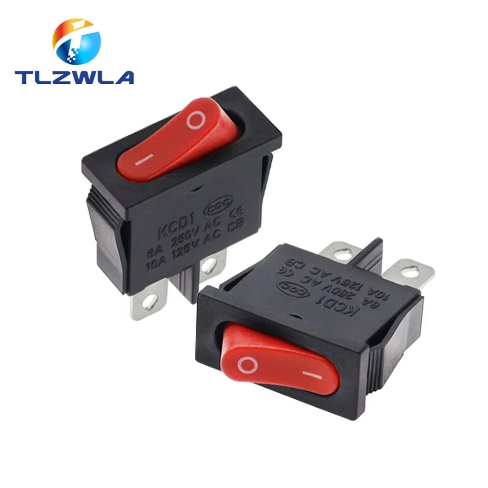 10PCS Push Button Switch 21X9.5Mm 2Pin 2 Position Rocker Switch KCD1 Snap-In On/Off Rocker Switch 6A 250V/10A 125V