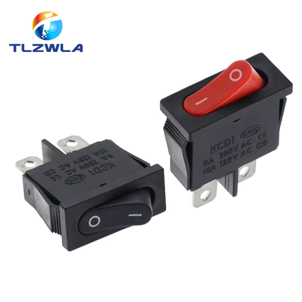 10PCS Push Button Switch 21X9.5Mm 2Pin 2 Position Rocker Switch KCD1 Snap-In On/Off Rocker Switch 6A 250V/10A 125V