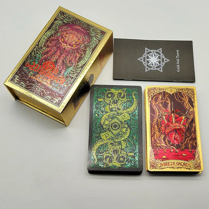 Classical Gold Foil Waterproof Tarot Cards with Megnet Box as Special Gift