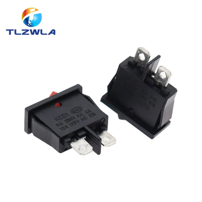 10PCS Push Button Switch 21X9.5Mm 2Pin 2 Position Rocker Switch KCD1 Snap-In On/Off Rocker Switch 6A 250V/10A 125V