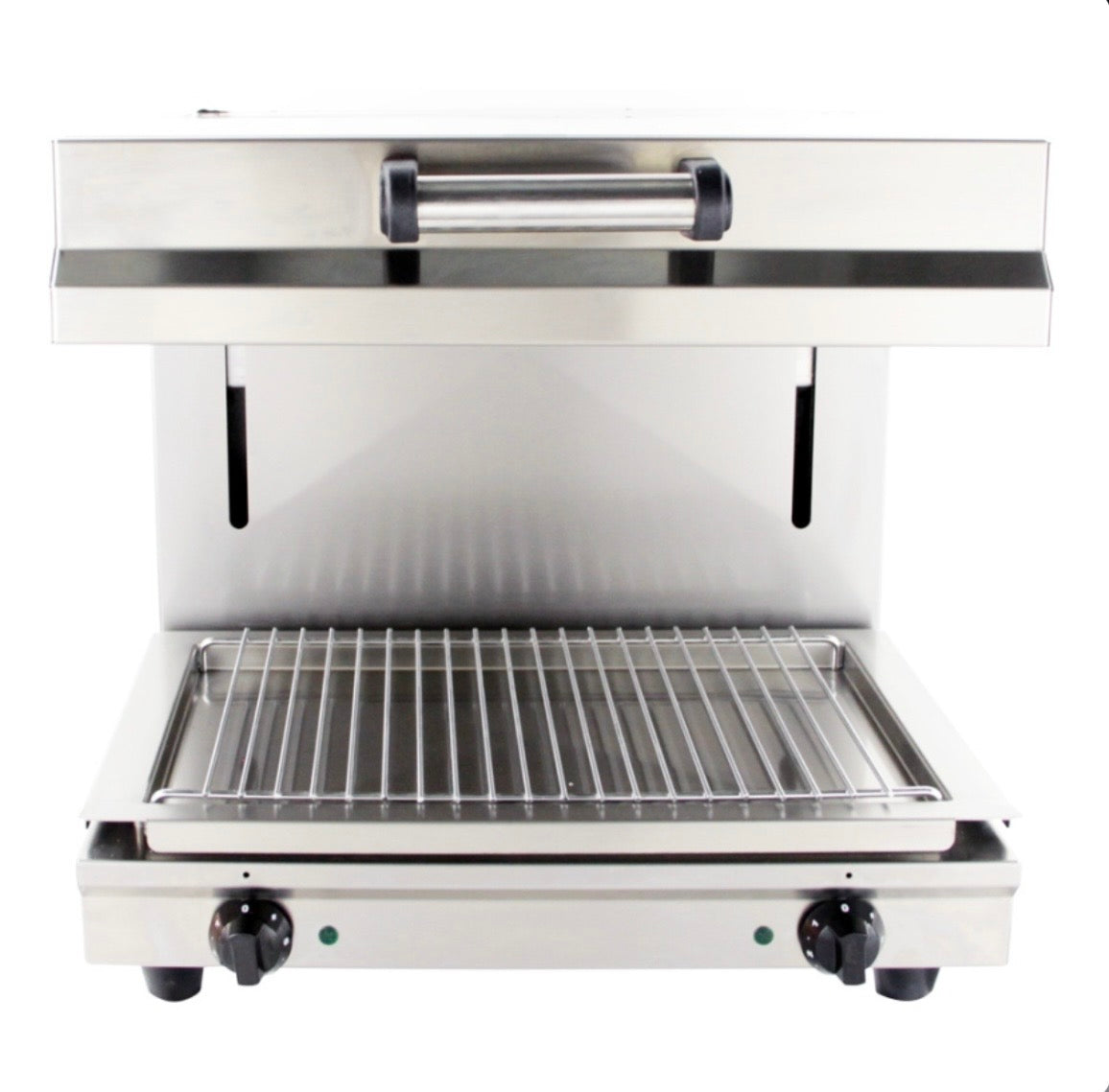 Salamandre professionnelle électrique deux zone à bascule 600 mm – Inox pro