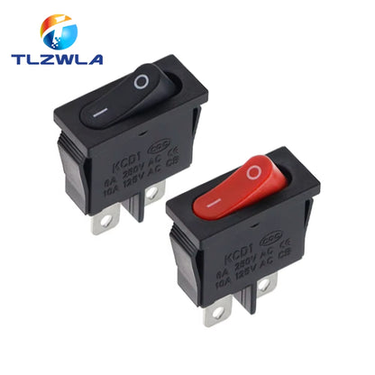 10PCS Push Button Switch 21X9.5Mm 2Pin 2 Position Rocker Switch KCD1 Snap-In On/Off Rocker Switch 6A 250V/10A 125V