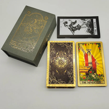 Classical Gold Foil Waterproof Tarot Cards with Megnet Box as Special Gift