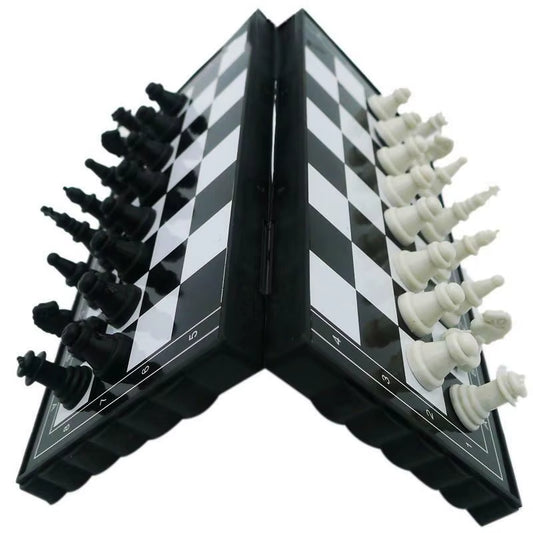 1 Set Mini International Chess Folding Magnetic Plastic Chessboard Board Game Portable Kid Toy Portable Outdoor Chess Set