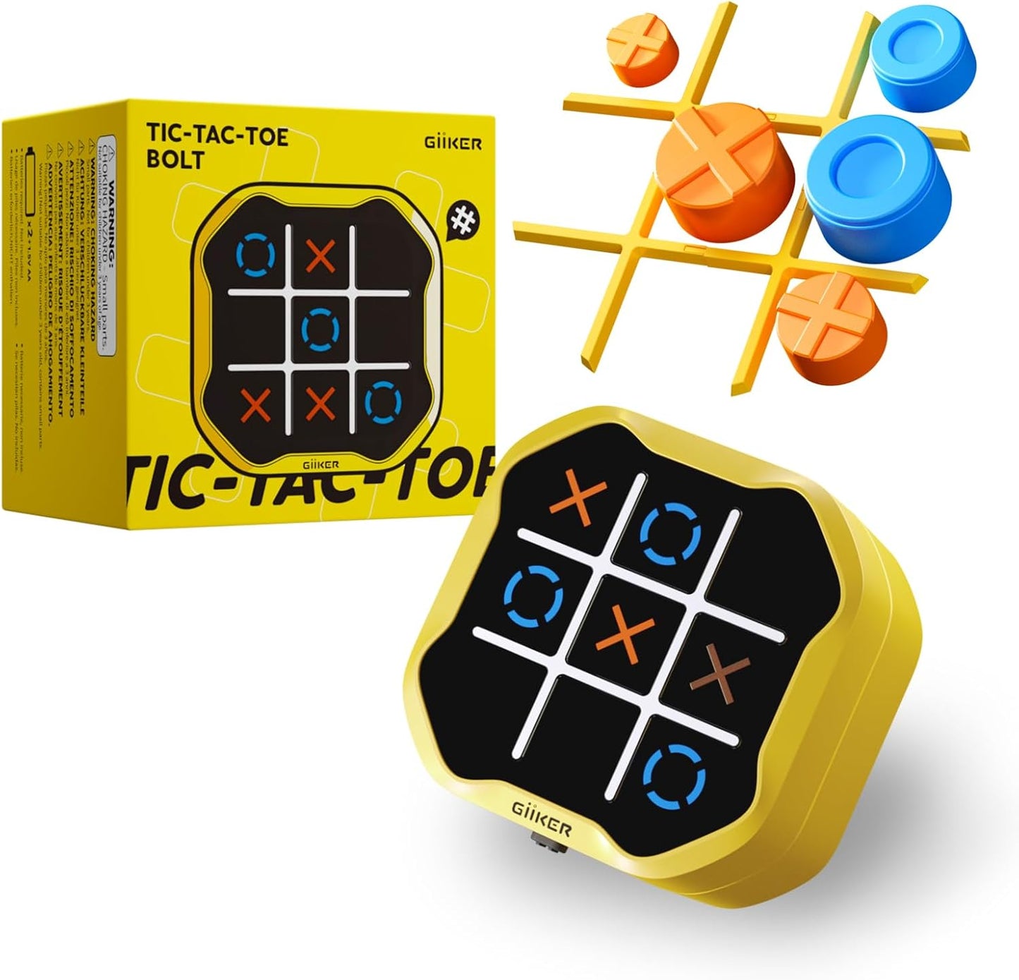 Tic Tac Toe Bolt Game, 3-In-1 Handheld Puzzle Game Console, Portable Travel Games for Educational and Memory Growth, Fidget Toys Board Games for Kids and Adults, Birthday Gifts for All Ages