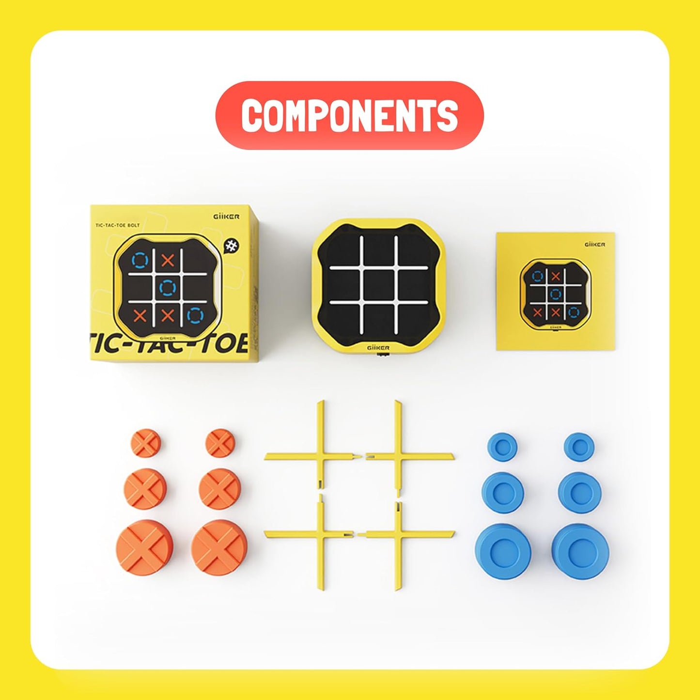 Tic Tac Toe Bolt Game, 3-In-1 Handheld Puzzle Game Console, Portable Travel Games for Educational and Memory Growth, Fidget Toys Board Games for Kids and Adults, Birthday Gifts for All Ages
