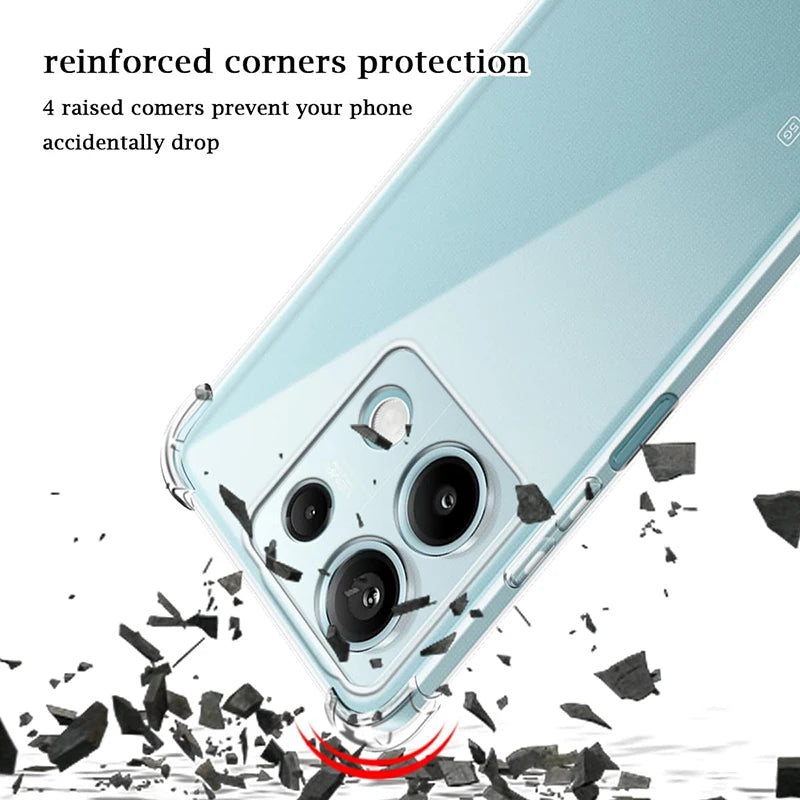 Shockproof Silicone Case for Xiaomi Redmi Note 13 12 12S 12T 11 11T 11S 10 10S Pro plus Pro+ 4G 5G Clear Soft Ultra Thin Shell