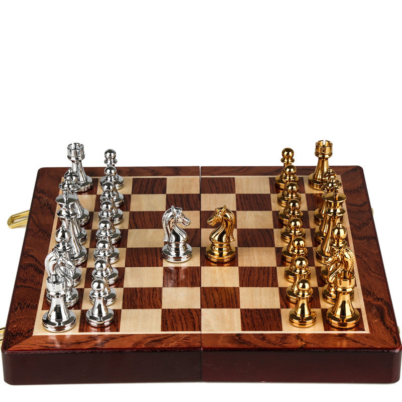 Chess Premium Gift Box Metal Bronze Children'S Folding