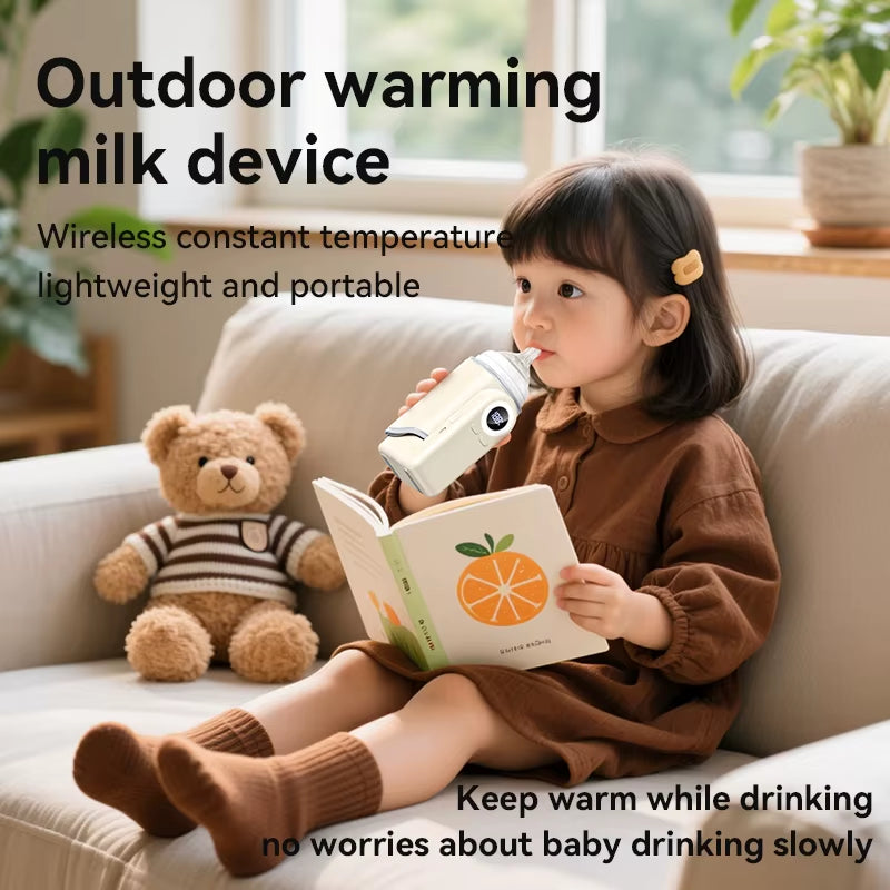 Portable USB Baby Bottle Warmer Cover Rechargeable 10000Mah 37-55℃Ajustable Outdoor Wireless Breastmilk Water Bottle Heater Bag