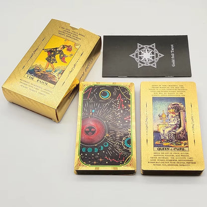 Classical Gold Foil Waterproof Tarot Cards with Megnet Box as Special Gift