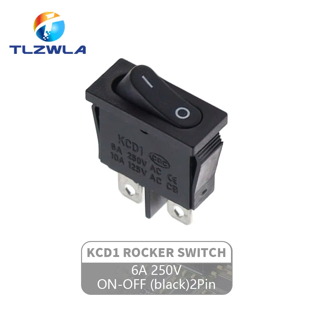 10PCS Push Button Switch 21X9.5Mm 2Pin 2 Position Rocker Switch KCD1 Snap-In On/Off Rocker Switch 6A 250V/10A 125V