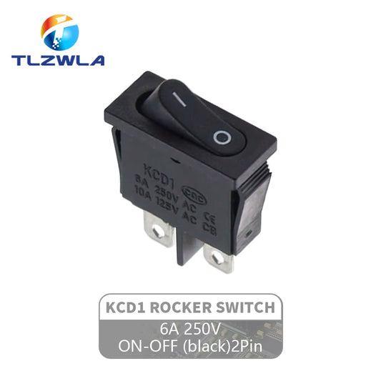 10PCS Push Button Switch 21X9.5Mm 2Pin 2 Position Rocker Switch KCD1 Snap-In On/Off Rocker Switch 6A 250V/10A 125V