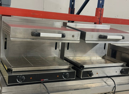 Salamandre professionnelle électrique deux zone à bascule 600 mm – Inox pro