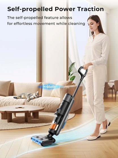 M3 Cordless Wet Dry Vacuum Cleaner Mop, Edge Cleaning 55Min Auto Suction Floor Washer Self-Cleaning Smart Home Appliance