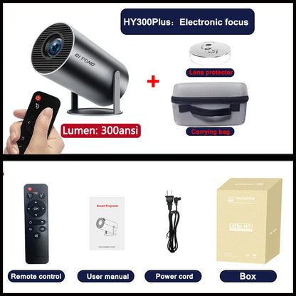 Hy300 Pro New Projector 4K Android Wifi 1080P 1280*720P HD Home Cinema Outdoor Portable Video Movies Led Mini Projetor