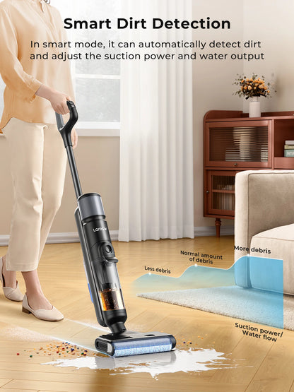 M3 Cordless Wet Dry Vacuum Cleaner Mop, Edge Cleaning 55Min Auto Suction Floor Washer Self-Cleaning Smart Home Appliance