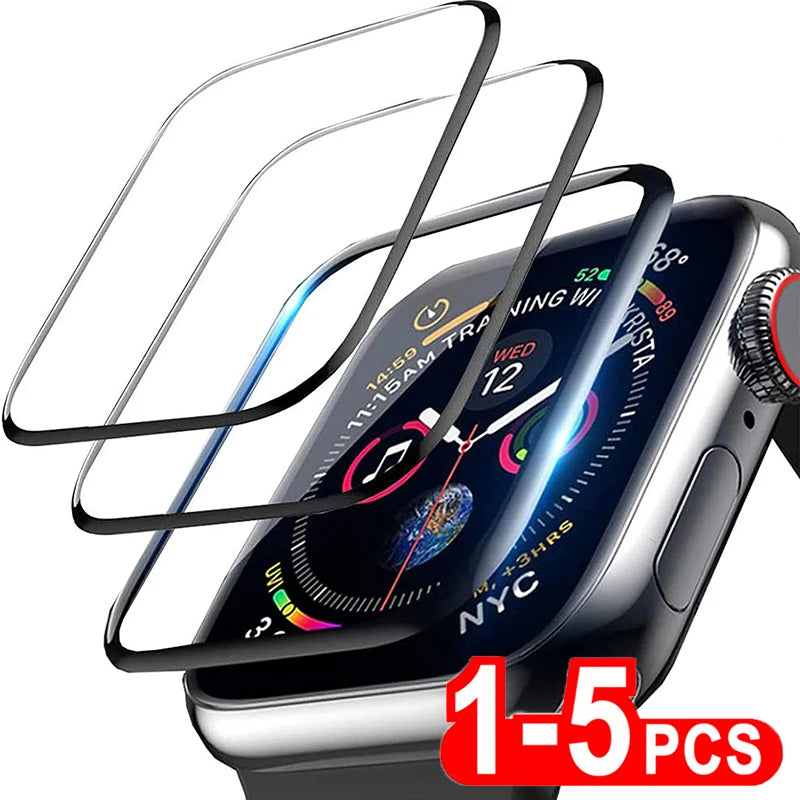 Soft Glass for Apple Watch Screen Protector 49 Mm 45 41 44 40 42 38 9D HD Full Film Iwatch Series 9 8 7 6 SE 5 4 3 2 Accessories