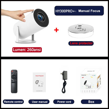 Hy300 Pro New Projector 4K Android Wifi 1080P 1280*720P HD Home Cinema Outdoor Portable Video Movies Led Mini Projetor