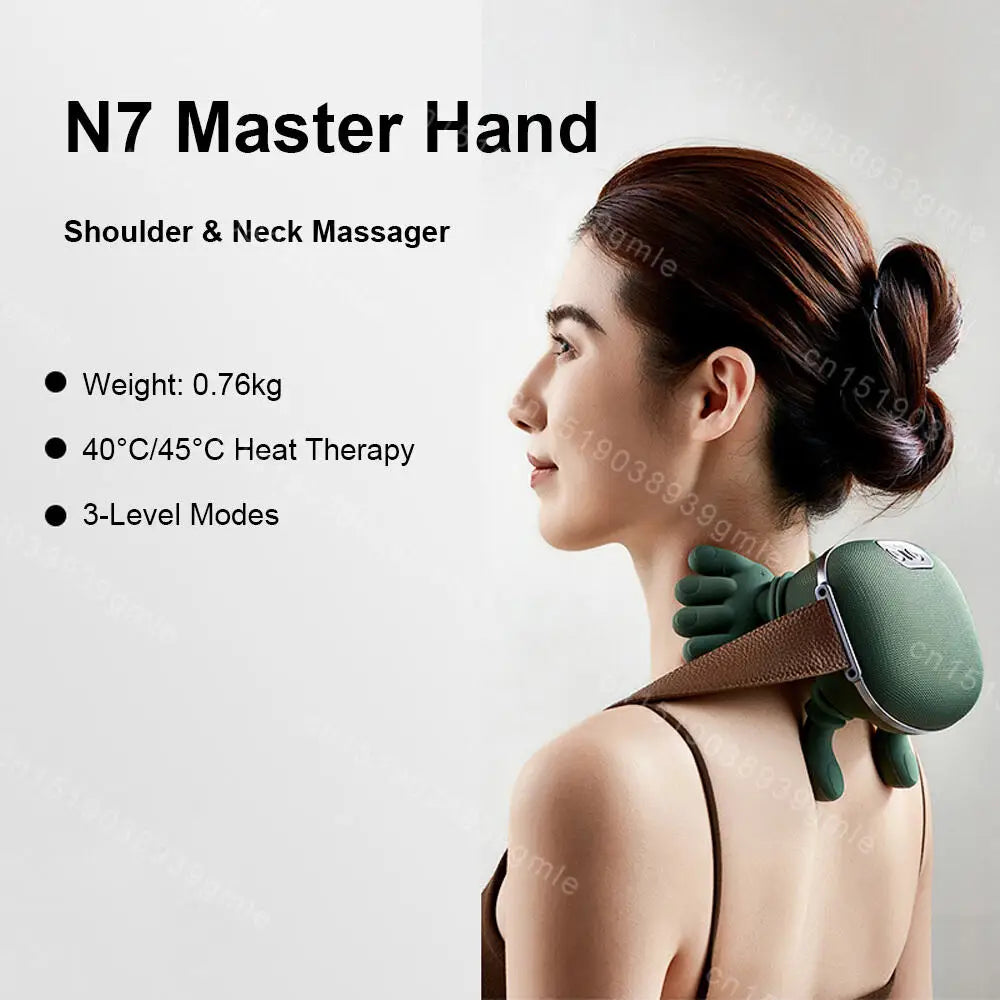 Electric Neck and Shoulder Massager Cervical Spine Massager Trapezius Kneading Muscles Back Massagers Pillow Relaxation