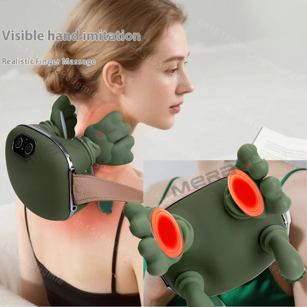 Electric Neck and Shoulder Massager Cervical Spine Massager Trapezius Kneading Muscles Back Massagers Pillow Relaxation