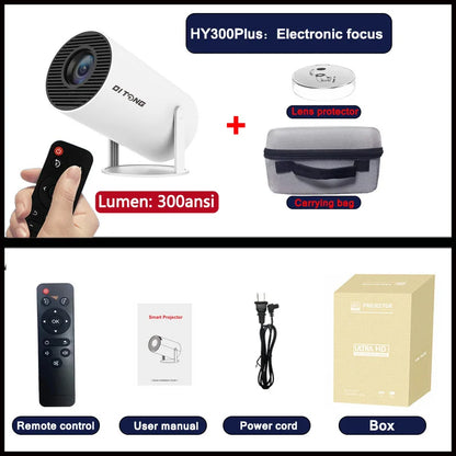 Hy300 Pro New Projector 4K Android Wifi 1080P 1280*720P HD Home Cinema Outdoor Portable Video Movies Led Mini Projetor