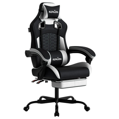 Ergonomic Racing Gaming Chair Adjustable Swivel with Headrest and Lumbar Support for Office and Gaming