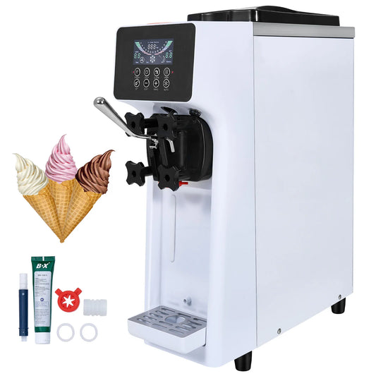 Commercial Ice Cream Machinesingle Flavor Countertop Soft Serve Ice Cream Maker Touch Screen Auto Clean Pre-Cooling