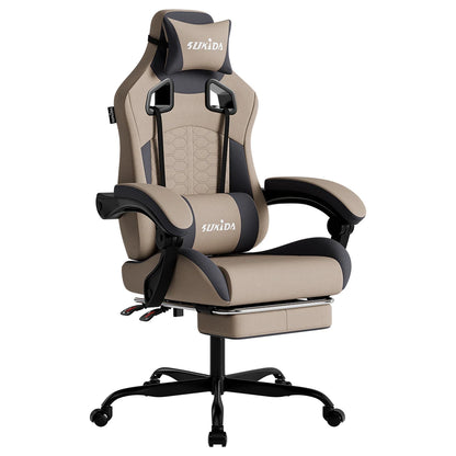 Ergonomic Racing Gaming Chair Adjustable Swivel with Headrest and Lumbar Support for Office and Gaming