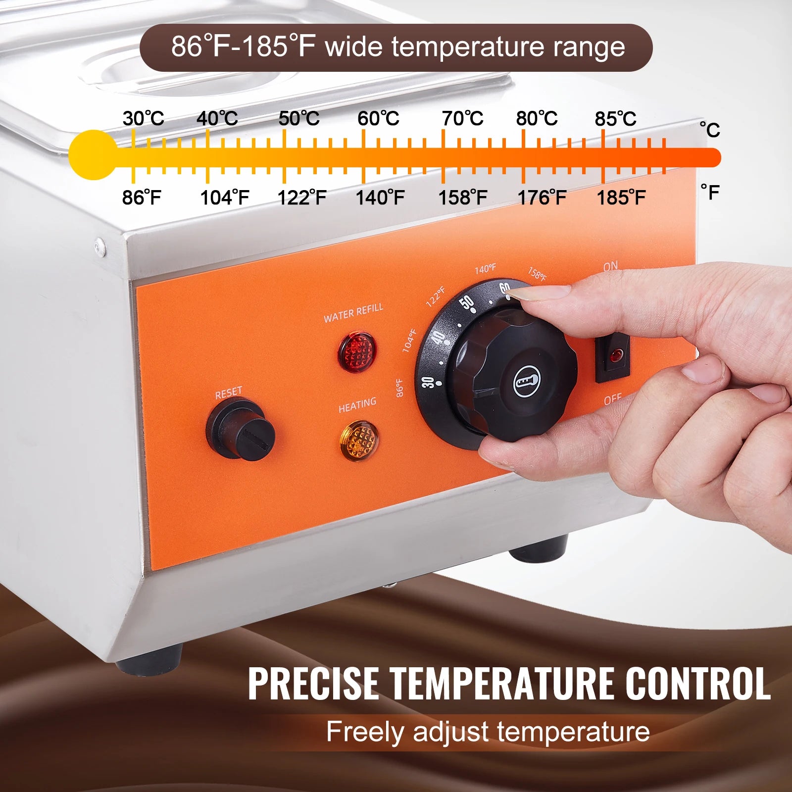 2 3 Tanks Electric Chocolate Tempering Machine Chocolate Cascade Melting Pot for Kitchen Home Appliance