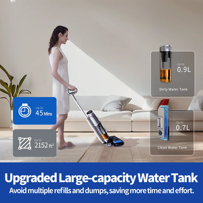 W13 17.5Kpa Wireless Wet Dry Vacuum Cleaner 45Min Runtime Multi-Surface Smart Cordless Mop Floor Washer Self-Cleaning