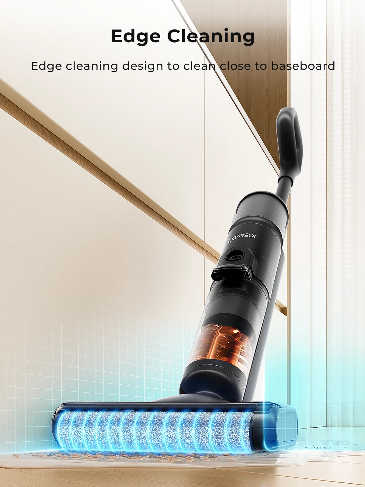 M3 Cordless Wet Dry Vacuum Cleaner Mop, Edge Cleaning 55Min Auto Suction Floor Washer Self-Cleaning Smart Home Appliance