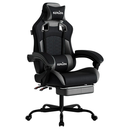 Ergonomic Racing Gaming Chair Adjustable Swivel with Headrest and Lumbar Support for Office and Gaming