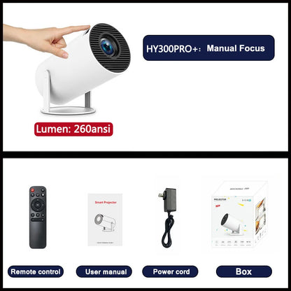 Hy300 Pro New Projector 4K Android Wifi 1080P 1280*720P HD Home Cinema Outdoor Portable Video Movies Led Mini Projetor