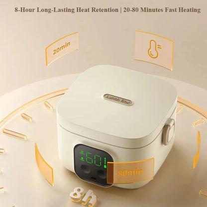 Portable Smart Constant Temperature Lunch Box Large Capacity Rechargeable Large Screen Display Electric Heating Lunch Box