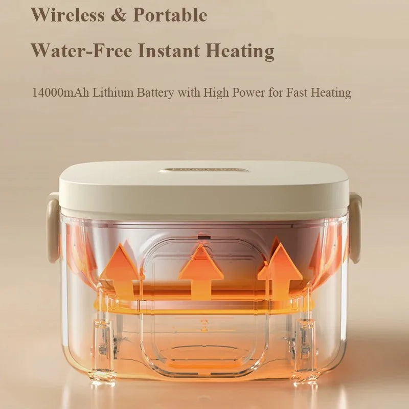 Portable Smart Constant Temperature Lunch Box Large Capacity Rechargeable Large Screen Display Electric Heating Lunch Box