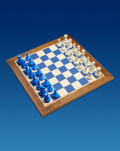 Bespoke Tournament Chess Set, Wooden Leather Lacquered Bold Chess Set, Resin Chess Pieces, Housewarming Gift, Luxury Gift for Him