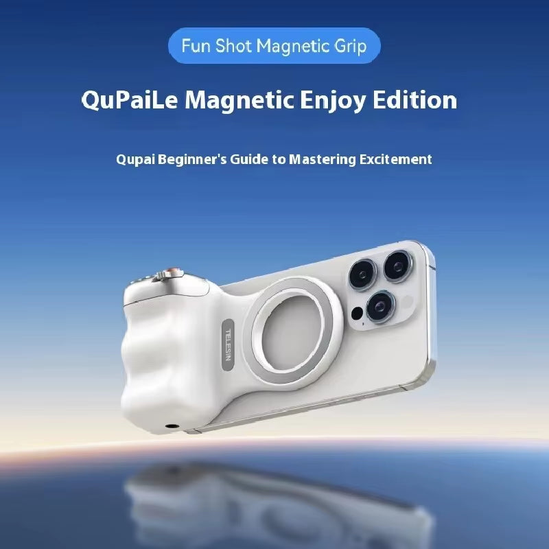 TELESIN Magnetic Phone Camera Shoot Hand Grip Phone Holder Shooting Aid Remote Control Handle for Iphone HUAWEI SAMSUNG Phone