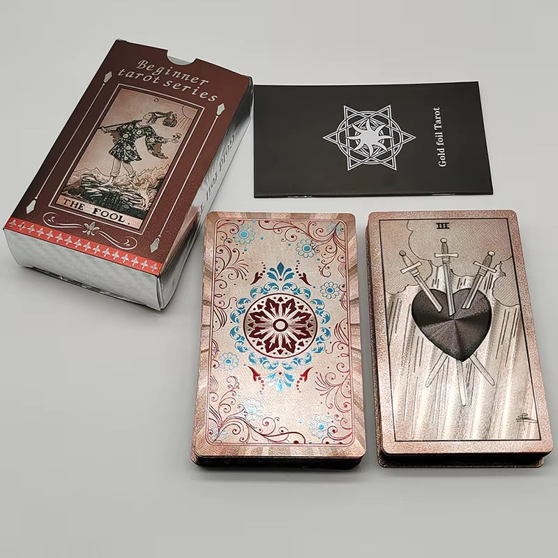 Classical Gold Foil Waterproof Tarot Cards with Megnet Box as Special Gift