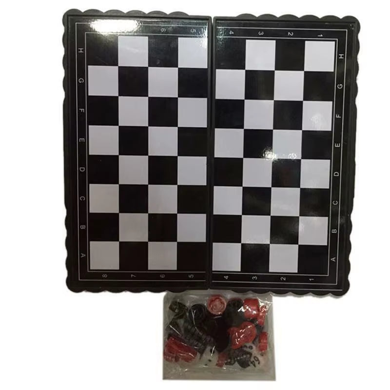 1 Set Mini International Chess Folding Magnetic Plastic Chessboard Board Game Portable Kid Toy Portable Outdoor Chess Set