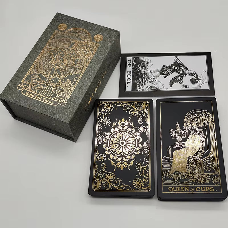 Classical Gold Foil Waterproof Tarot Cards with Megnet Box as Special Gift