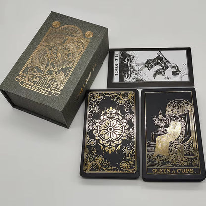 Classical Gold Foil Waterproof Tarot Cards with Megnet Box as Special Gift