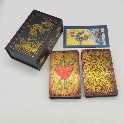 Classical Gold Foil Waterproof Tarot Cards with Megnet Box as Special Gift