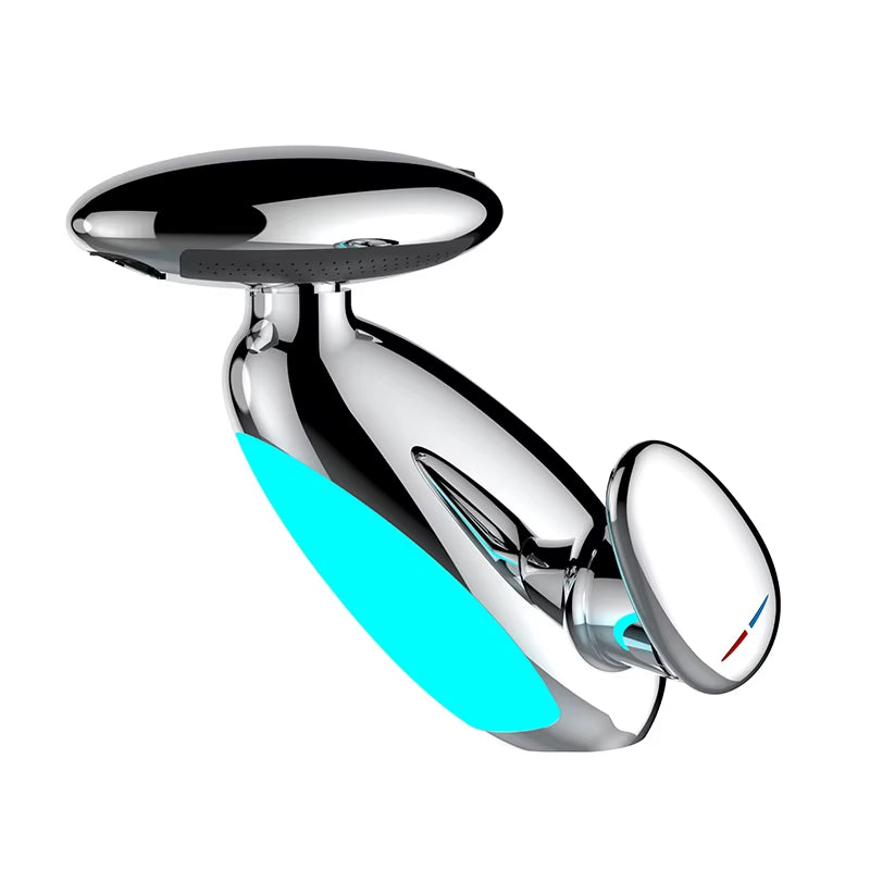 Large LED Light Basin Faucet Temperature Sensitive 4 Modes Outlet Hot Cold Water Sink Mixer Wash Tap Single Hole for Bathroom